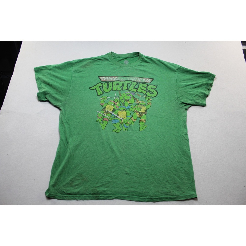 Nickelodeon TMNT Graphic T-Shirt Mens Double Extra Large Green Good Retro Logo